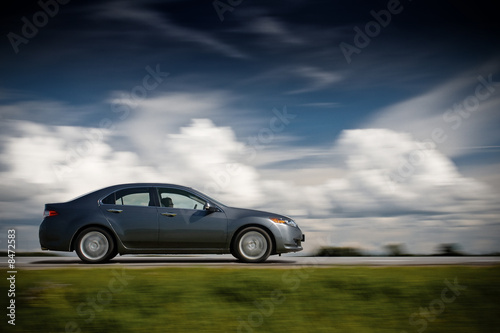 Car driving fast.