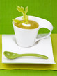 Celary and leak cream soup in cup. Celary and leak cream soup in cup.