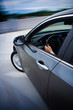 Car driving fast.