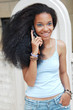 Young black girl talking on her cell phone