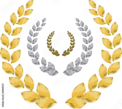 laurel wreath gold, silver, bronze laurel wreath gold, silver, bronze