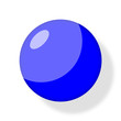 blue ball button with shadow