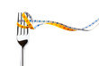 fork and measuring tape