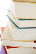 stack of books piled ,on white background