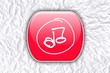 web button with musisc symbol on creased background