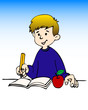 Illustration: boy studying lessons boy studying lessons