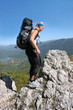 .Hiking in the mountains