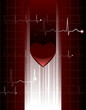 Stylized vector heart and ekg hologram