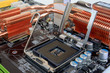 Computer mainboard detail - processor socket