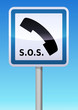 Panneau de signalisation poste d'appel d'urgence