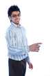 asian male in business clothes pointing asian male in business clothes pointing