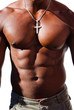 Black man torso with diamond cross Black man torso with diamond cross