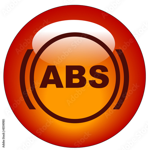 Illustration: red antilock braking system or ABS symbol web button or icon.. red antilock braking system or ABS symbol web button or icon..