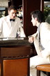 Bartender talking with guest