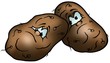 Two Potatoes - colored cartoon illustration