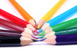 Colour pencils on white background Colour pencils on white background