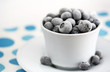 Summer dessert, frozen blueberries