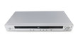 Silver DVD player isolated on the white