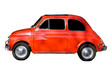 Red car against white background Red car against white background
