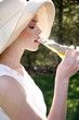 Woman drinking a beer