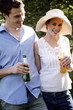 Young couple drinking beer