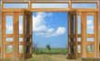 Opened to sky door