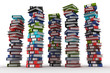 A piles of archive binders isolated on white background (3d rend