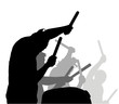 playing drums action - vector