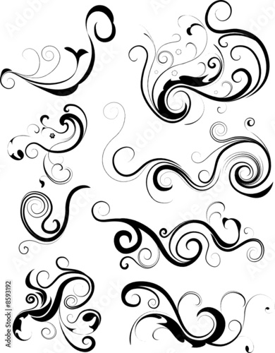 4 elements tattoo. swirl design elements