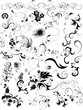 Декоративные цветочные завитки в векторе Формат: AI+TIFF Размер архива: 11.39 Mb.  Черно-белый векторный клипарт с...