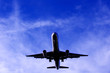 Silhouette of plane in flight