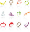 icons of various fruit and vegetables icons of various fruit and vegetables