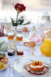 Breakfast table with sweet tart