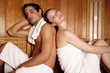 A couple enjoying a sauna together