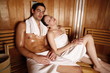 A couple enjoying a sauna together