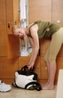 Woman in locker room after work out