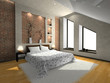 View on the modern bedroom View on the modern bedroom