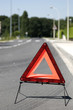 warning triangle on the road