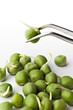 pea on tweezers
