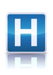 Panneau de signalisation hôpital (reflet métal) Panneau de signalisation hôpital (reflet métal)