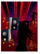 Party Poster Vector Ilustration With Dancing Girls