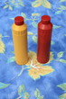 Bottles of ketchup and mustard