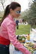 Young woman at barbecue