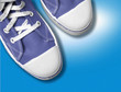 blue tennis shoes