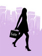 Shopping Girl Vector Illustration