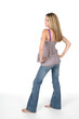 back of stylish teen