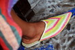 Woman's foot with Moroccan slipper