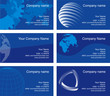 Business cards, blue series. Text is in the separate layer