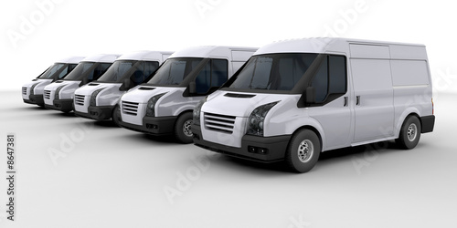 Fleet of delivery vans