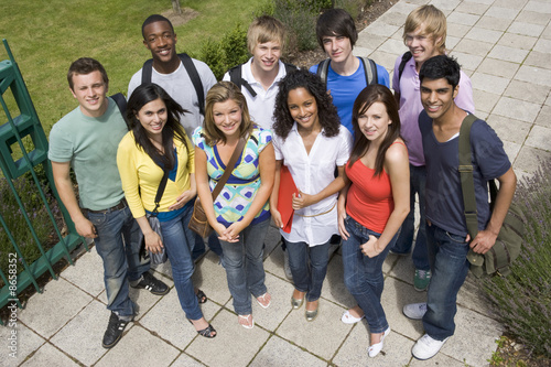 Photo: Group of college students on campus Group of college students on campus